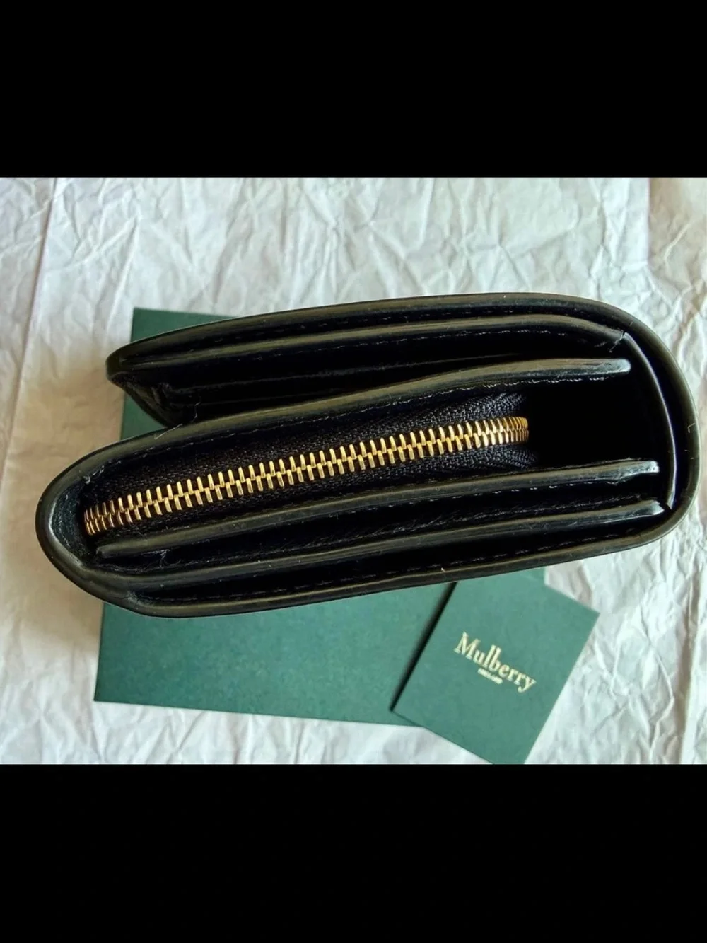 Mulberry Black Pebbled Leather Fold Wallet